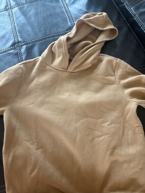 Men's Hooded Fleece Sweater in Camel
